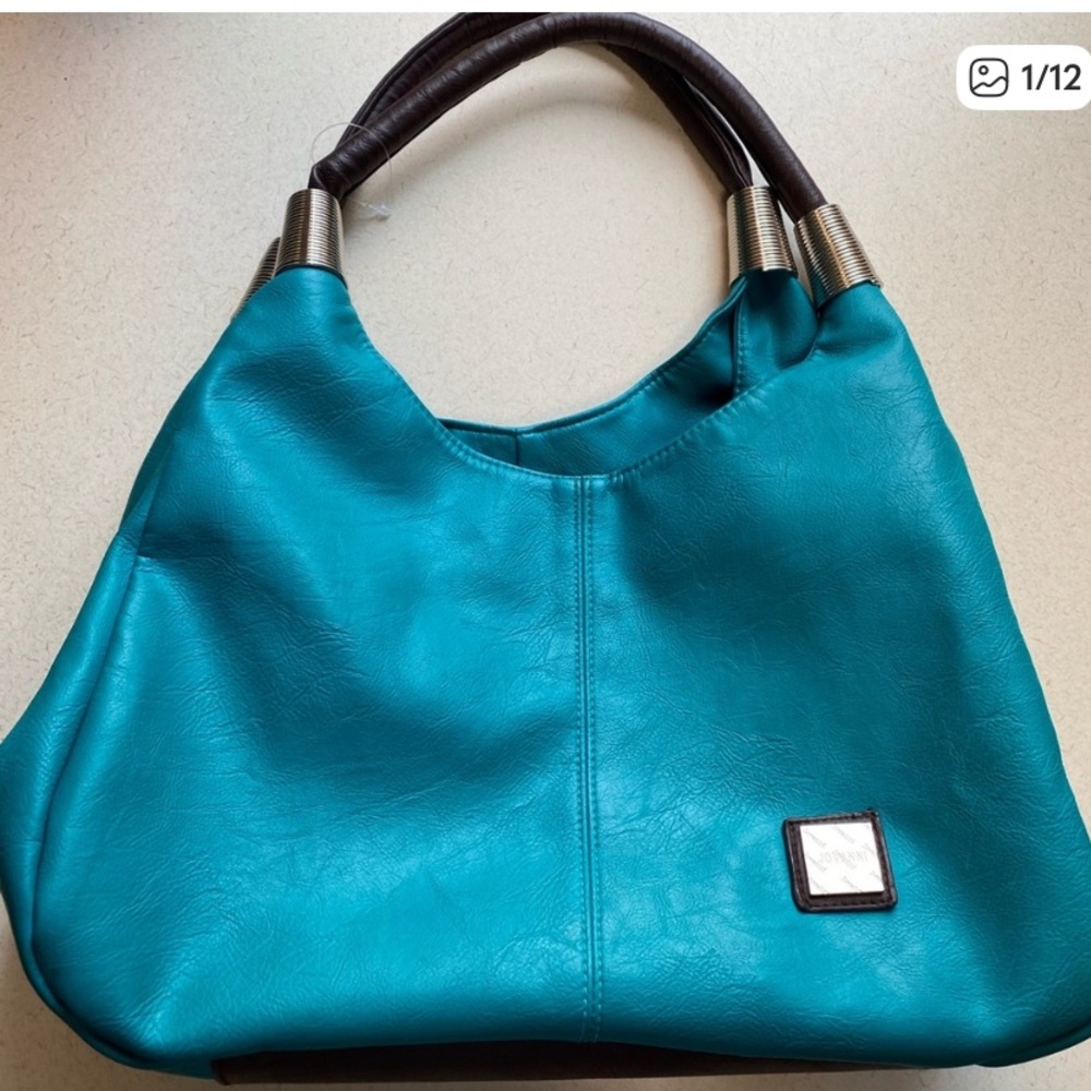 Jovanni faux leather turquoise women’s handbag